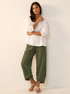 Esme | Women's Lightweight Linen Trousers, Breathable Summer Trousers | Everlasting Boutique | Marine Blauw