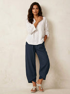 Esme | Women's Lightweight Linen Trousers, Breathable Summer Trousers | Everlasting Boutique | Zwart