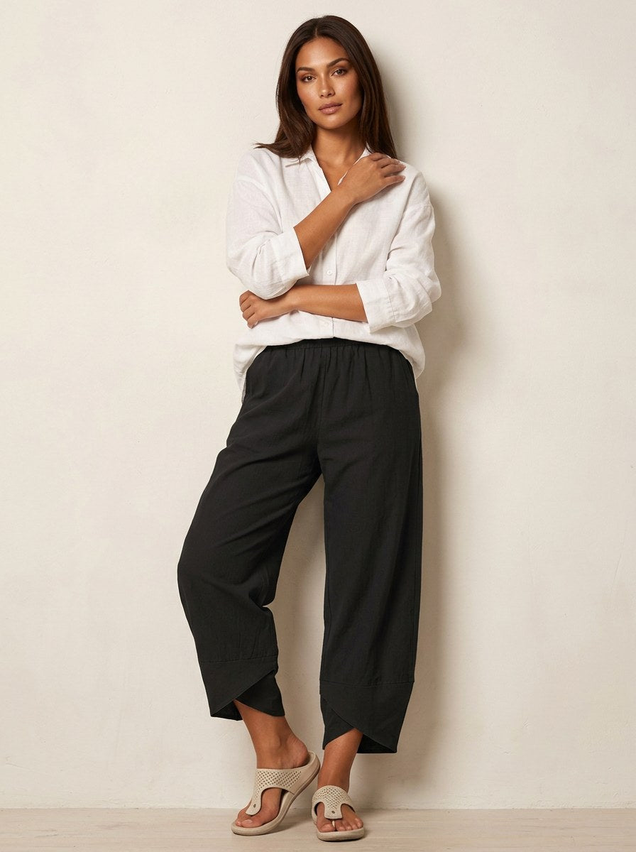 Esme | Women's Lightweight Linen Trousers, Breathable Summer Trousers | Everlasting Boutique | Rood