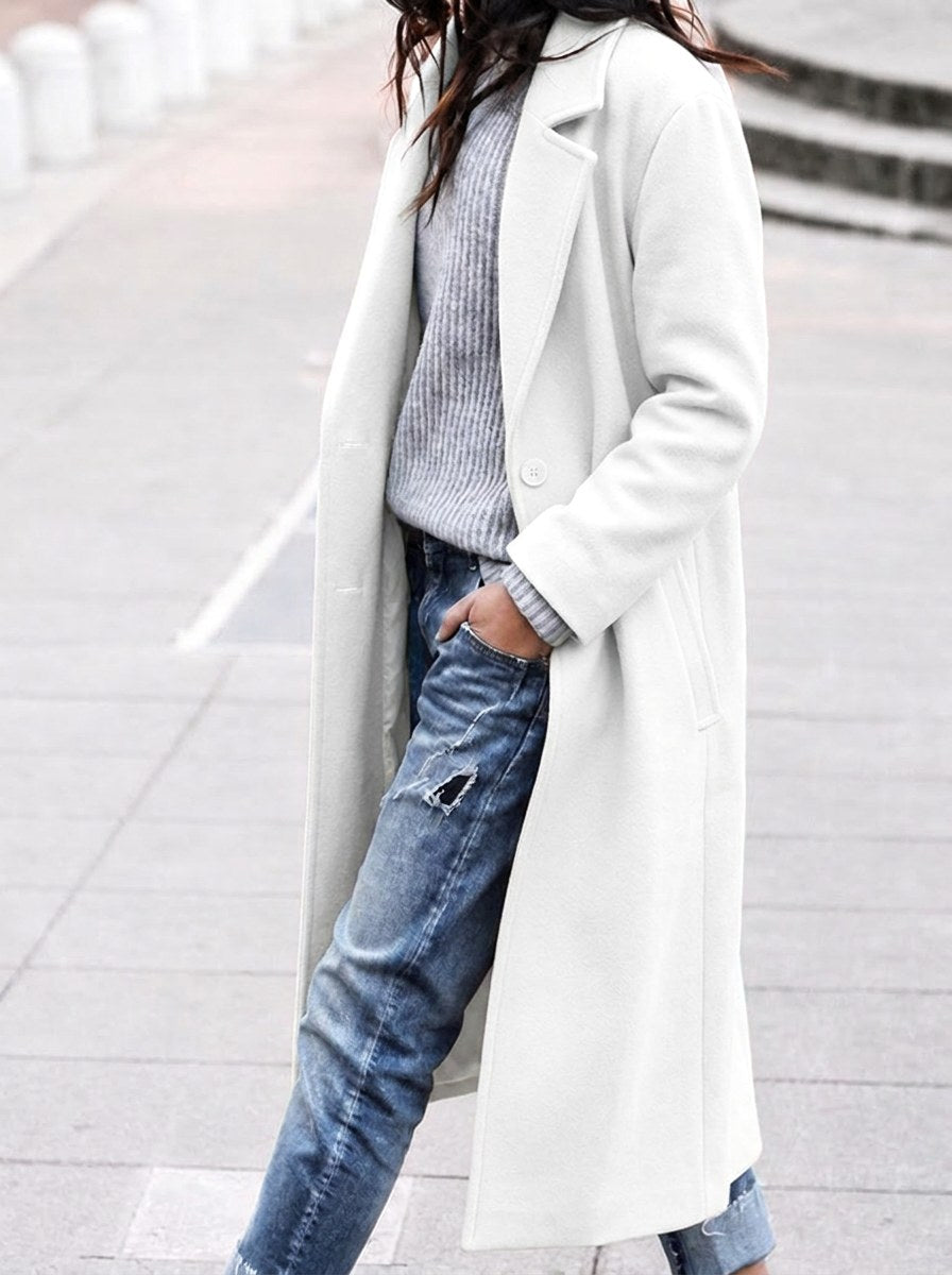 Esther | Women's Oversized Trench Coat with Wide Lapel, Long Relaxed Coat | Everlasting Boutique