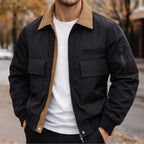 Evan | Men's City Bomber Jacket, Relaxed Fit Jacket | Everlasting Boutique | Black