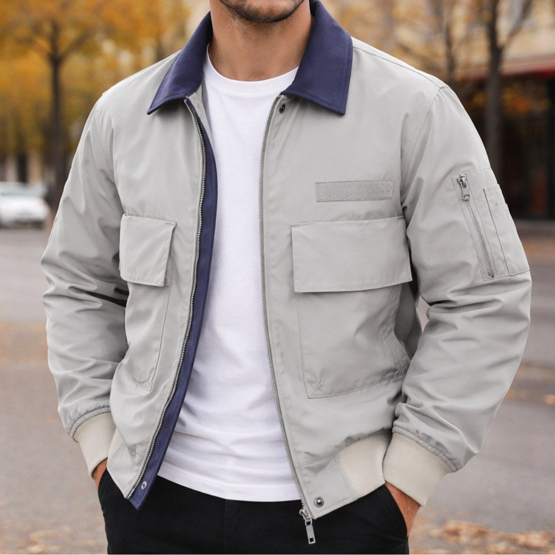 Evan | Men's City Bomber Jacket, Relaxed Fit Jacket | Everlasting Boutique | Khaki