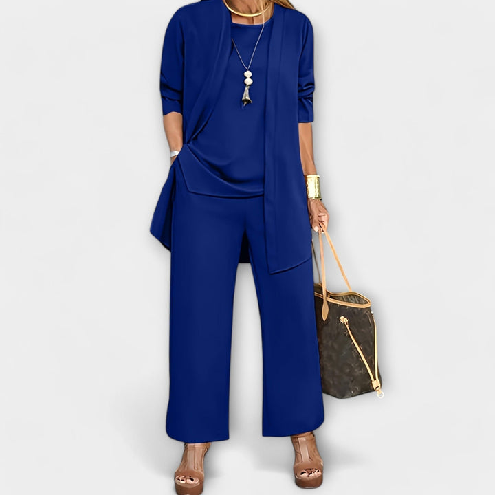 Ewa | Women's Three-Piece Lounge Set, Soft Knit Cardigan Suit | Everlasting Boutique