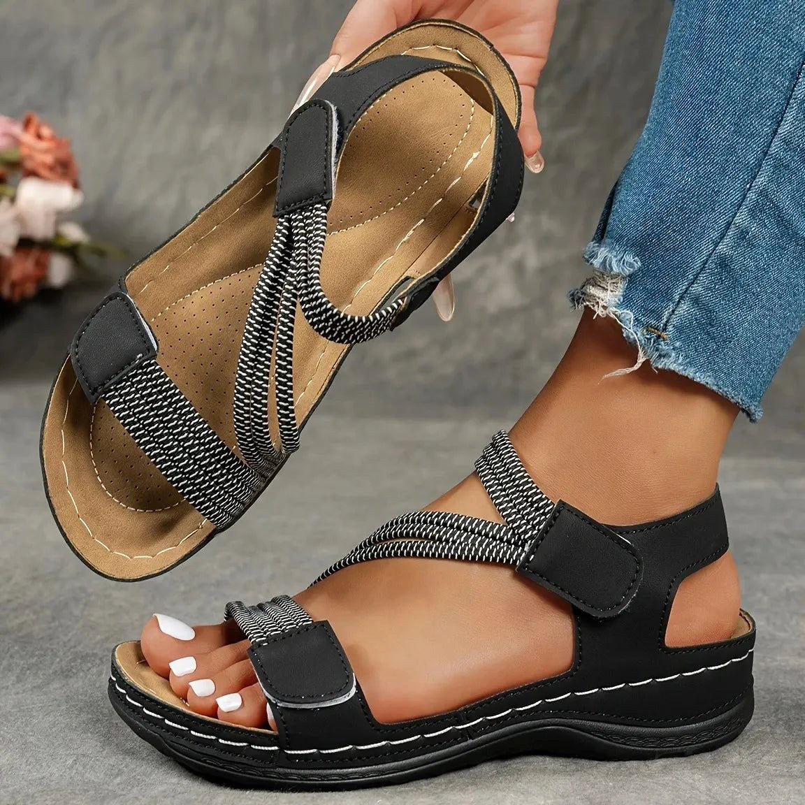 Everlasting Boutique | Felice | Women's Casual Comfort Sandals - Black