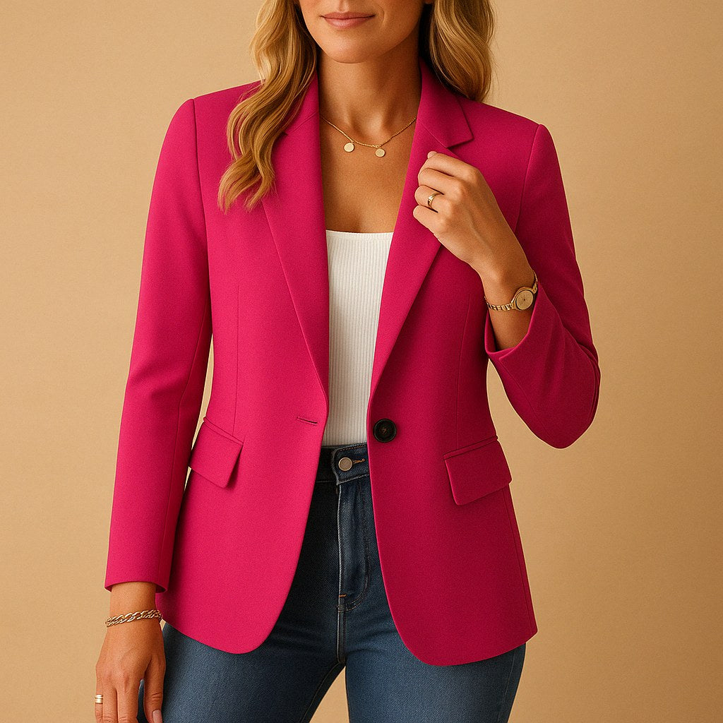 Felicity | Women's Fitted Tailored Blazer, Structured Summer Jacket | Everlasting Boutique | Pink