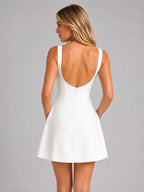 Felicity | Women's Sleeveless A-Line Mini Dress, Structured Fit Dress | Everlasting Boutique