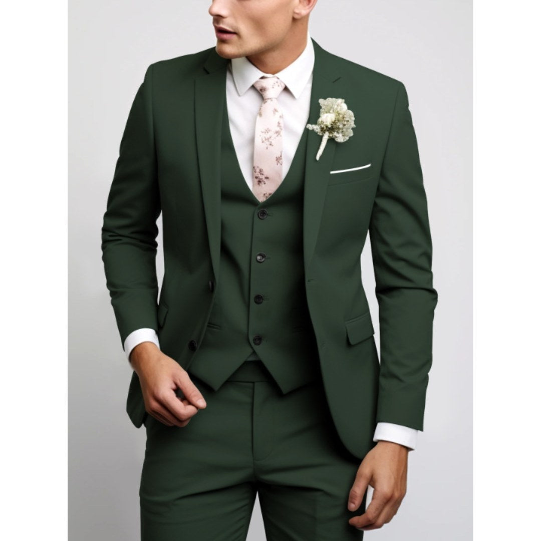 Felix | Men's Suit for Wedding Guests in Slim Fit Cut, Three-Piece Suit | Everlasting Boutique | Black