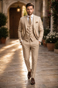 Phillip | Men's Three-Piece Suit with Vest and Lapels, Classic Suit | Everlasting Boutique