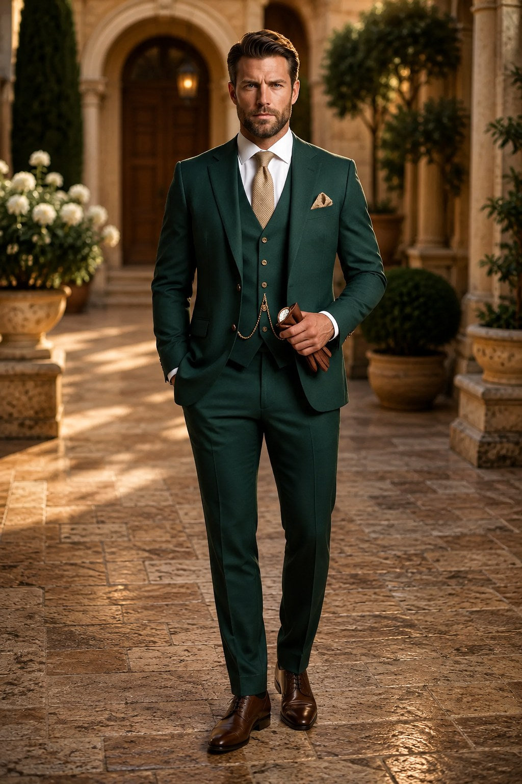 Phillip | Men's Three-Piece Suit with Vest and Lapels, Classic Suit | Everlasting Boutique