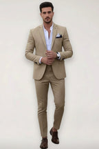 Finley | Men's Slim Fit Suit Set, Tailored Blazer Suit | Everlasting Boutique | Khaki