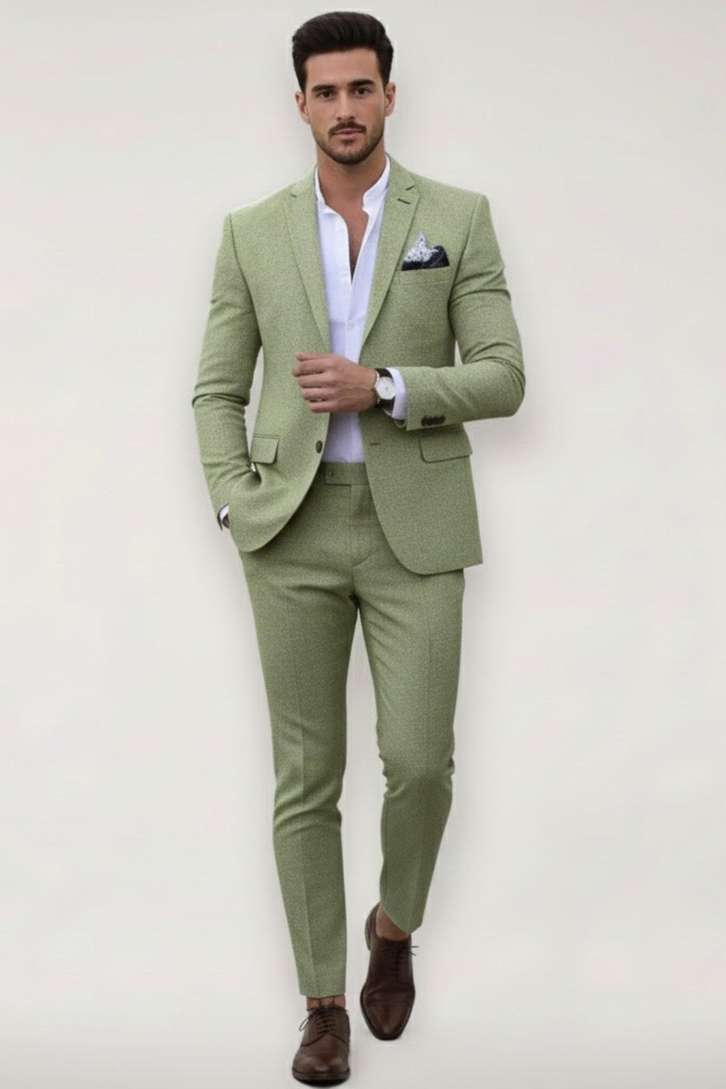 Finley | Men's Slim Fit Suit Set, Tailored Blazer Suit | Everlasting Boutique | Light Green