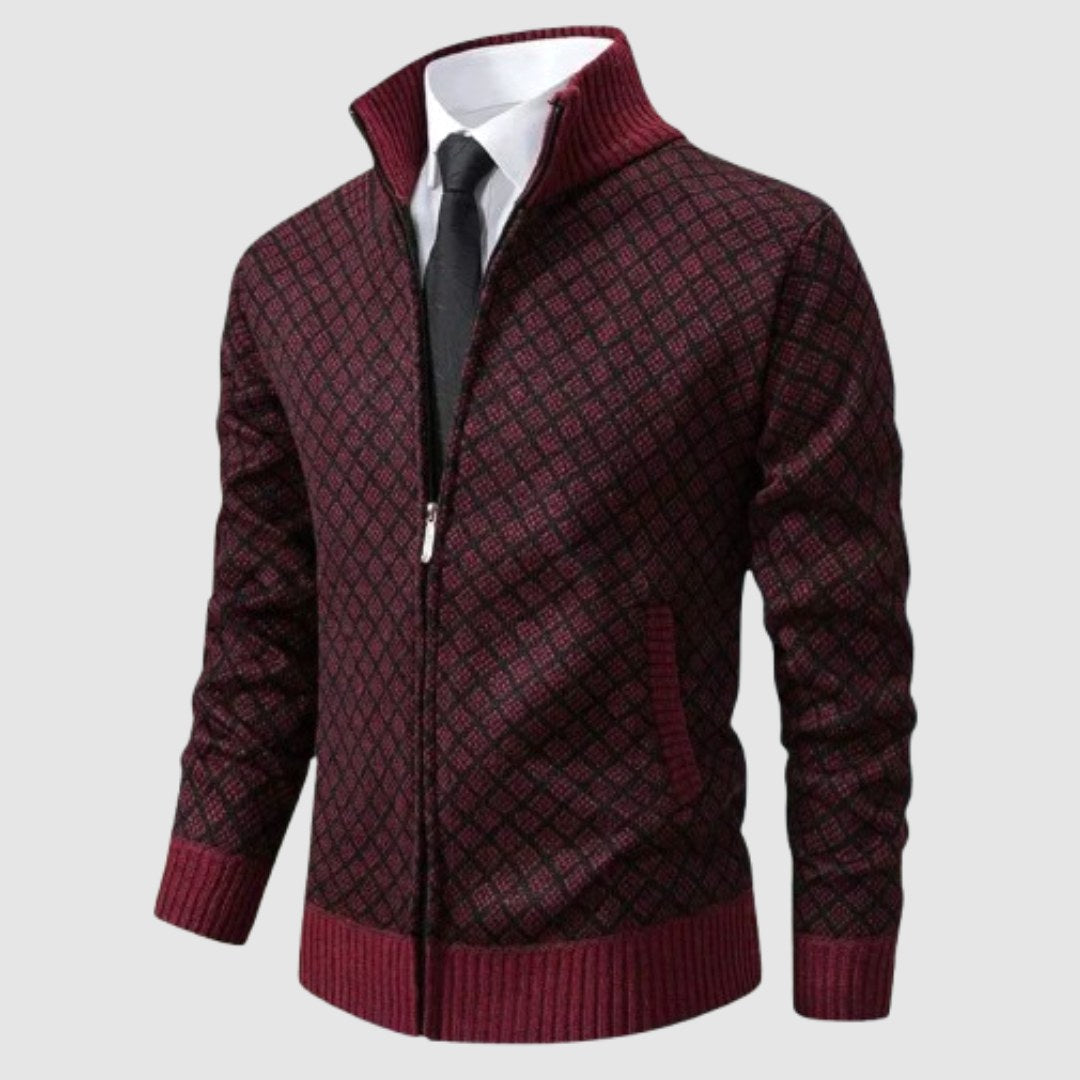 Frank | Men's Zip-Up Cardigan, Lightweight Cardigan Jacket | Everlasting Boutique | Black