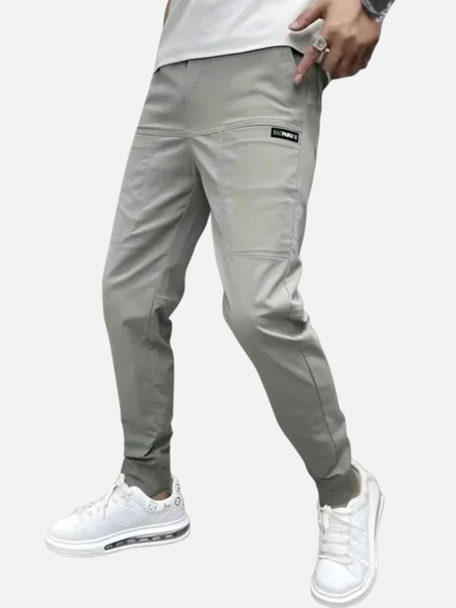 Frank | Men's Elasticated Cargo Trousers, Flexible Stretch Trousers | Everlasting Boutique
