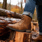 Franz | Men's Lace-Up Boots with Reinforced Toe Cap, Rugged Ankle Boots | Everlasting Boutique | Dark Brown