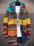 Franziska | Women's Knit Waistcoat with Artistic Design, Elegant Knit Cardigan | Everlasting Boutique | Multicolour Blue