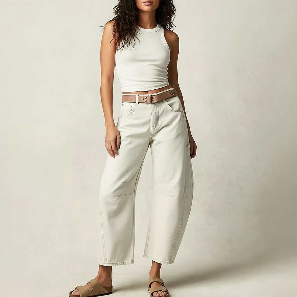 Freya | Women's Relaxed Barrel Jeans, High-Waist Denim Jeans | Everlasting Boutique