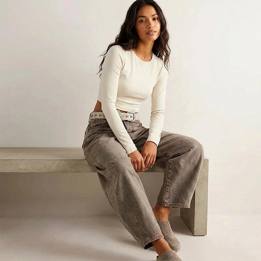 Freya | Women's Relaxed Barrel Jeans, High-Waist Denim Jeans | Everlasting Boutique