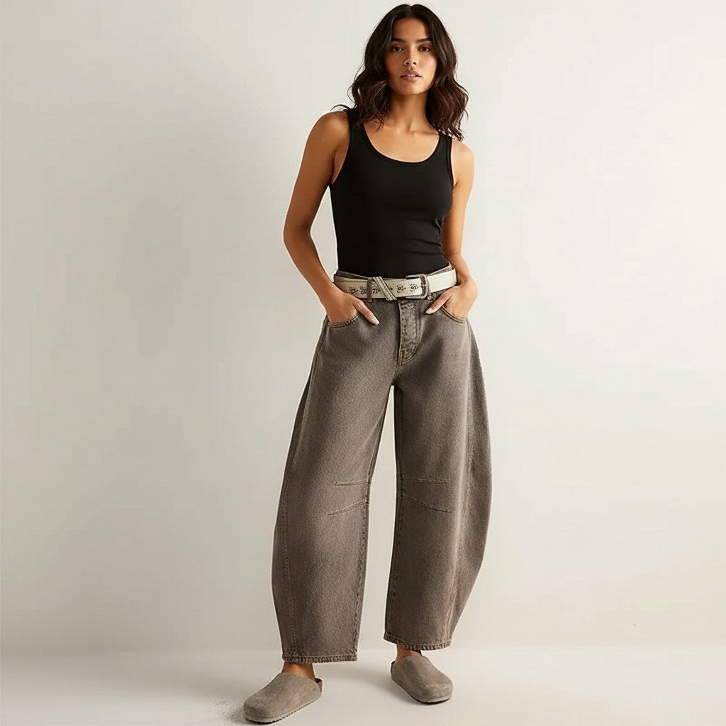 Freya | Women's Relaxed Barrel Jeans, High-Waist Denim Jeans | Everlasting Boutique | Bruin