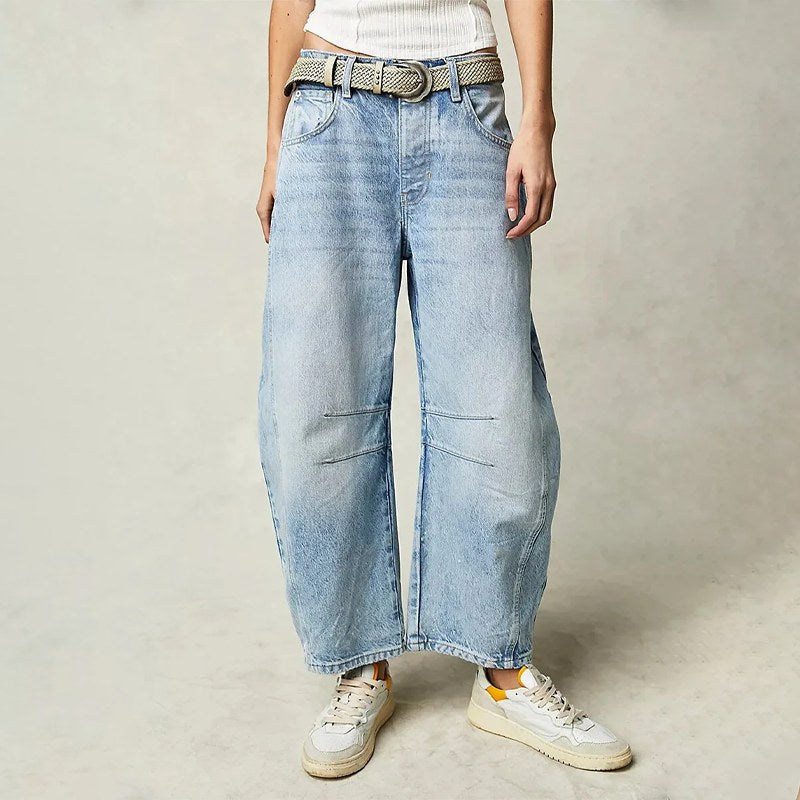 Freya | Women's Relaxed Barrel Jeans, High-Waist Denim Jeans | Everlasting Boutique