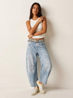 Freya | Women's Relaxed Barrel Jeans, High-Waist Denim Jeans | Everlasting Boutique