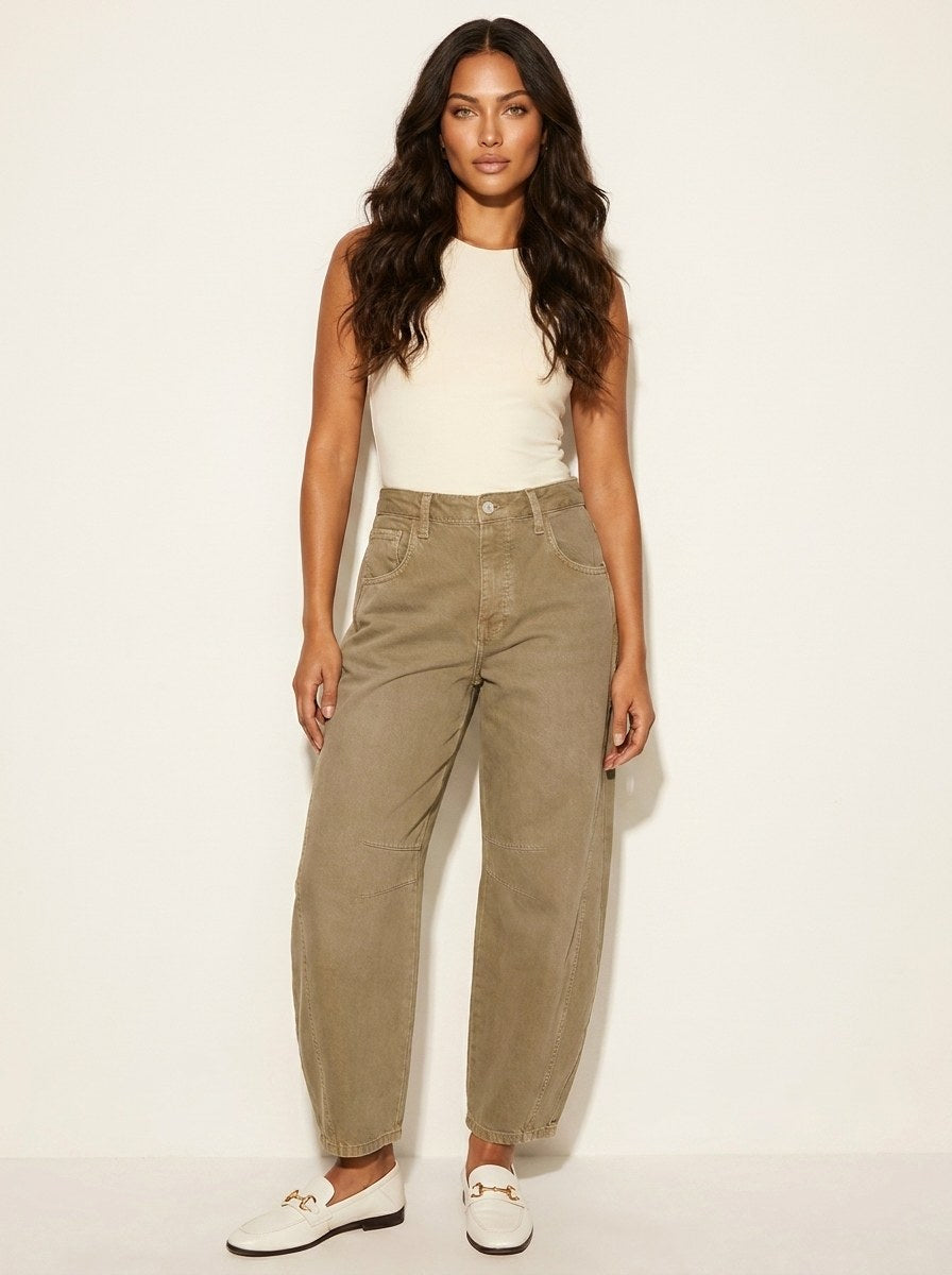Freya | Women's Relaxed Barrel Jeans, High-Waist Denim Jeans | Everlasting Boutique