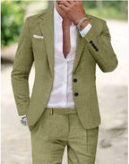 Friedrich | Men's Lightweight Two-Piece Suit, Elegant Blazer with Trousers | Everlasting Boutique | Beige