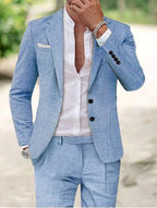 Friedrich | Men's Lightweight Two-Piece Suit, Elegant Blazer with Trousers | Everlasting Boutique | Beige