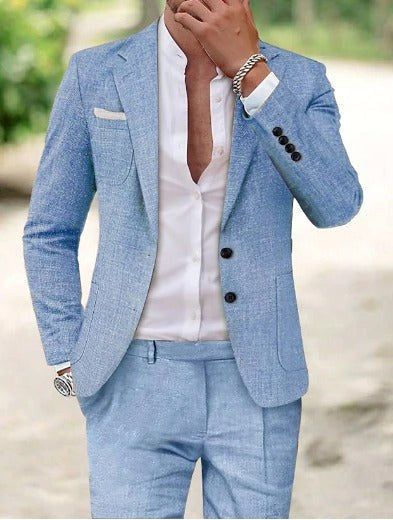 Friedrich | Men's Lightweight Two-Piece Suit, Elegant Blazer with Trousers | Everlasting Boutique | Beige