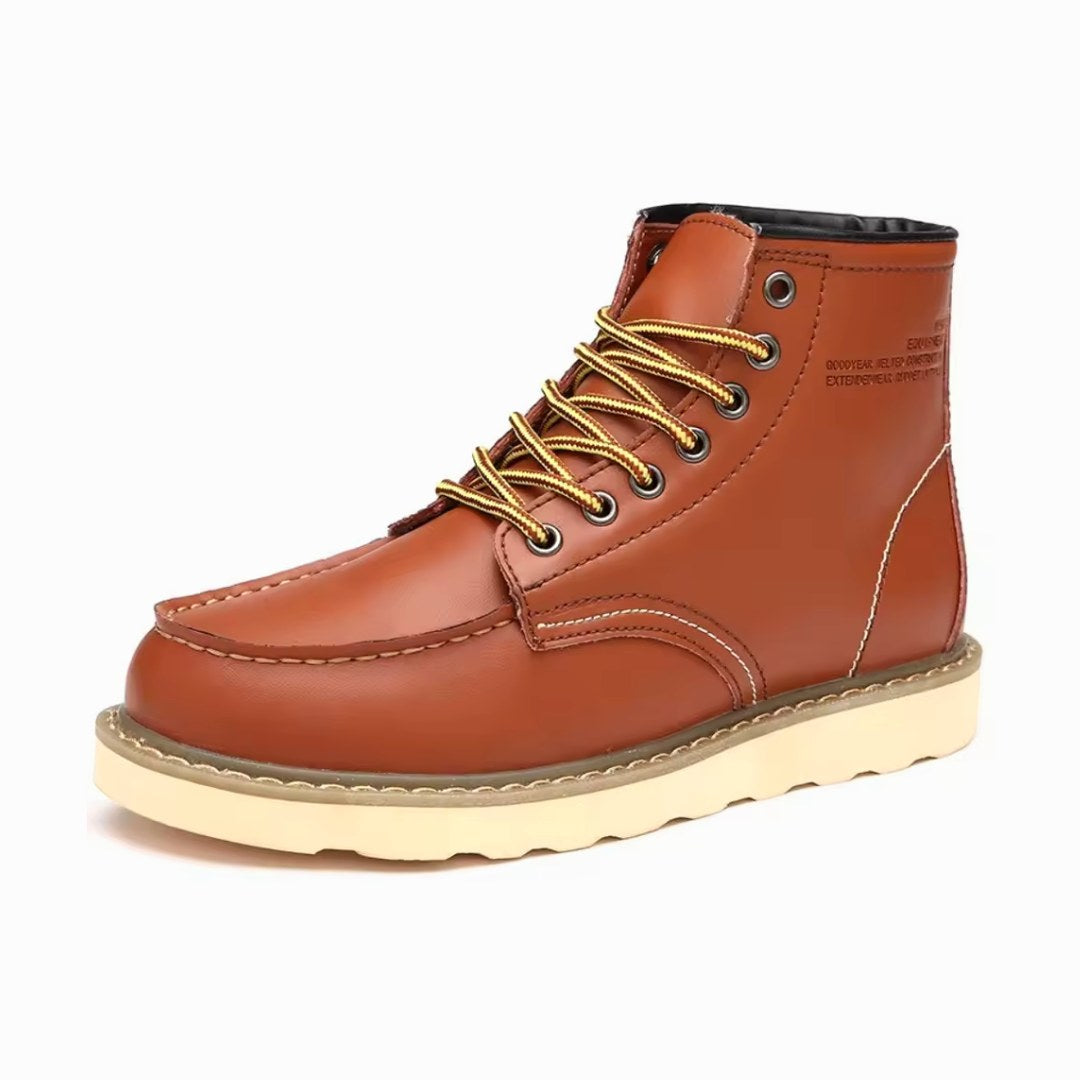 Fritz | Men's Leather Boots in Natural Tone, Rugged Autumn Boots | Everlasting Boutique | Black