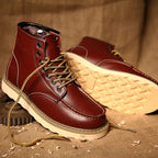 Fritz | Men's Leather Boots in Natural Tone, Rugged Autumn Boots | Everlasting Boutique | Bordeaux