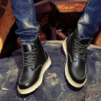 Fritz | Men's Leather Boots in Natural Tone, Rugged Autumn Boots | Everlasting Boutique | Bordeaux