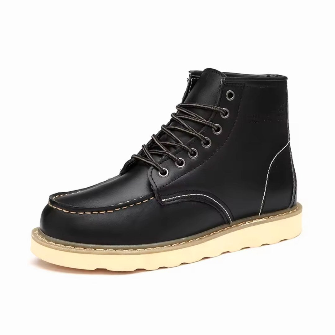Fritz | Men's Leather Boots in Natural Tone, Rugged Autumn Boots | Everlasting Boutique | Bordeaux