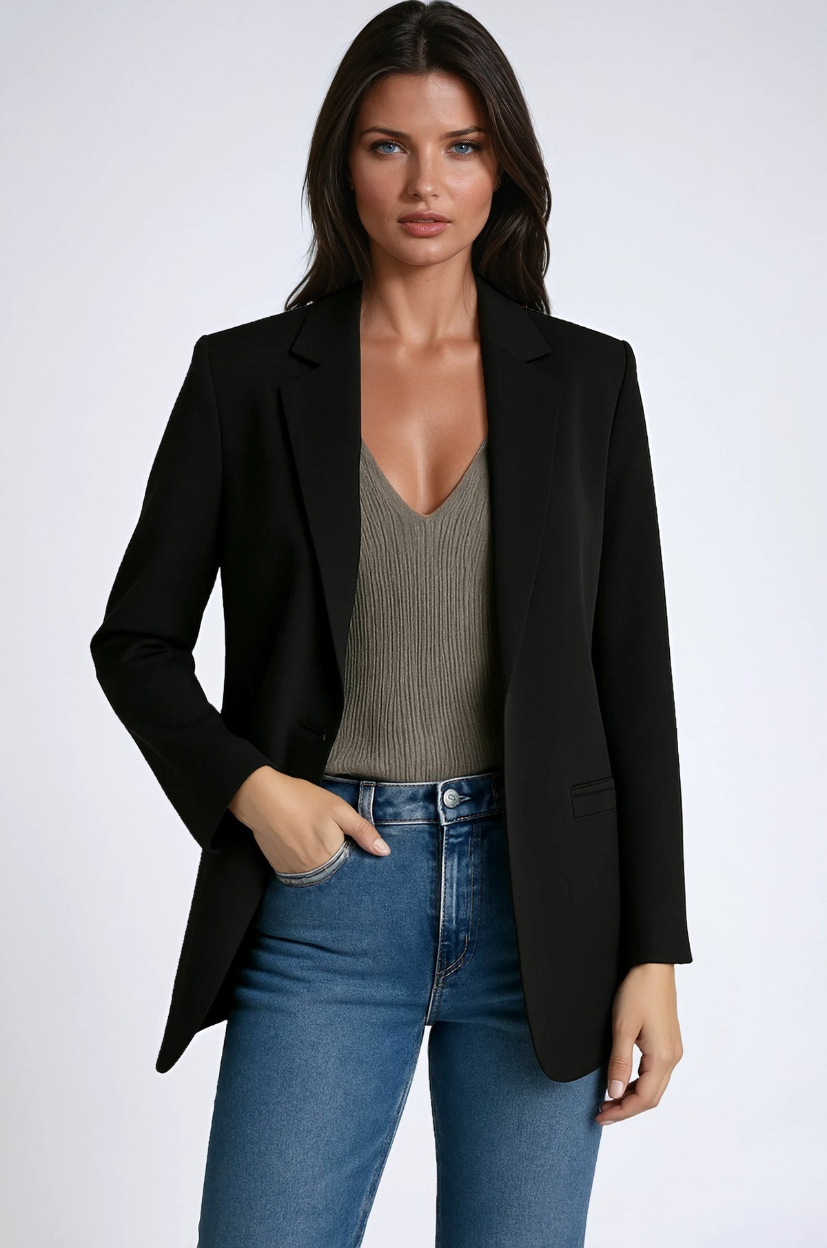 Gabrielle | Women's Long Blazer with Lapels, Tailored Blazer | Everlasting Boutique