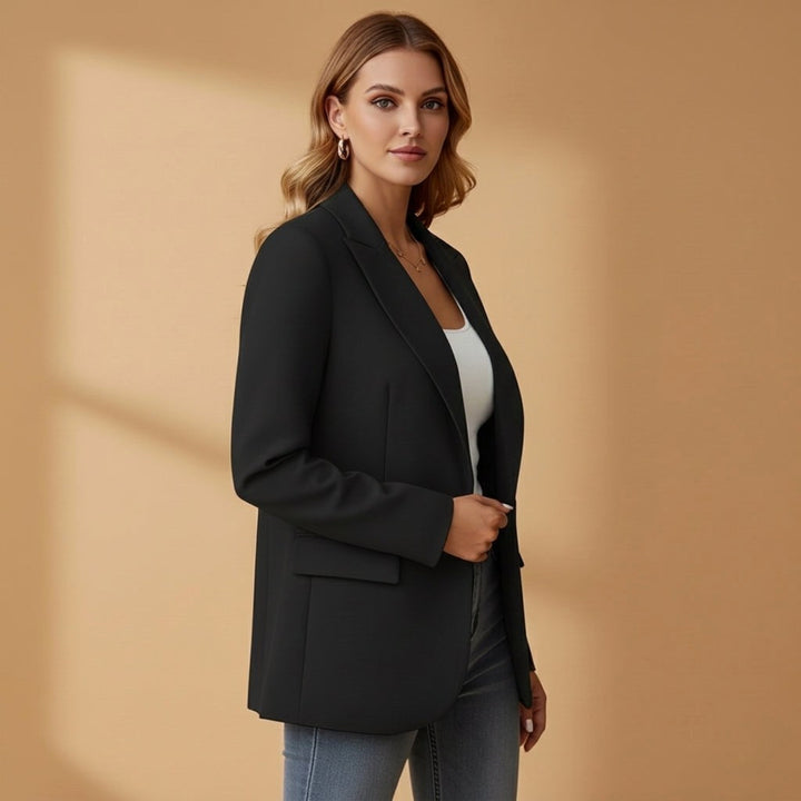 Gabrielle | Women's Tailored Cotton Blend Blazer, Notched Lapel Smart Jacket | Everlasting Boutique