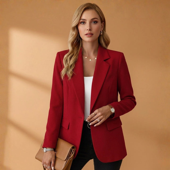 Gabrielle | Women's Tailored Cotton Blend Blazer, Notched Lapel Smart Jacket | Everlasting Boutique