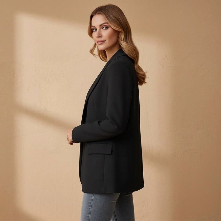 Gabrielle | Women's Tailored Cotton Blend Blazer, Notched Lapel Smart Jacket | Everlasting Boutique