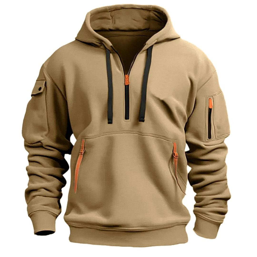 Gareth | Men's Zip-Pocket Casual Hoodie, Relaxed Hooded Jumper | Everlasting Boutique
