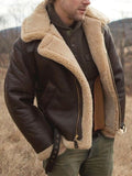 Garrett | Men's Shearling-Lined Leather Jacket, Warm Flight-Style Coat | Everlasting Boutique