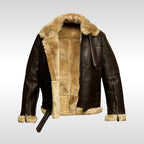 Garrett | Men's Shearling-Lined Leather Jacket, Warm Flight-Style Coat | Everlasting Boutique