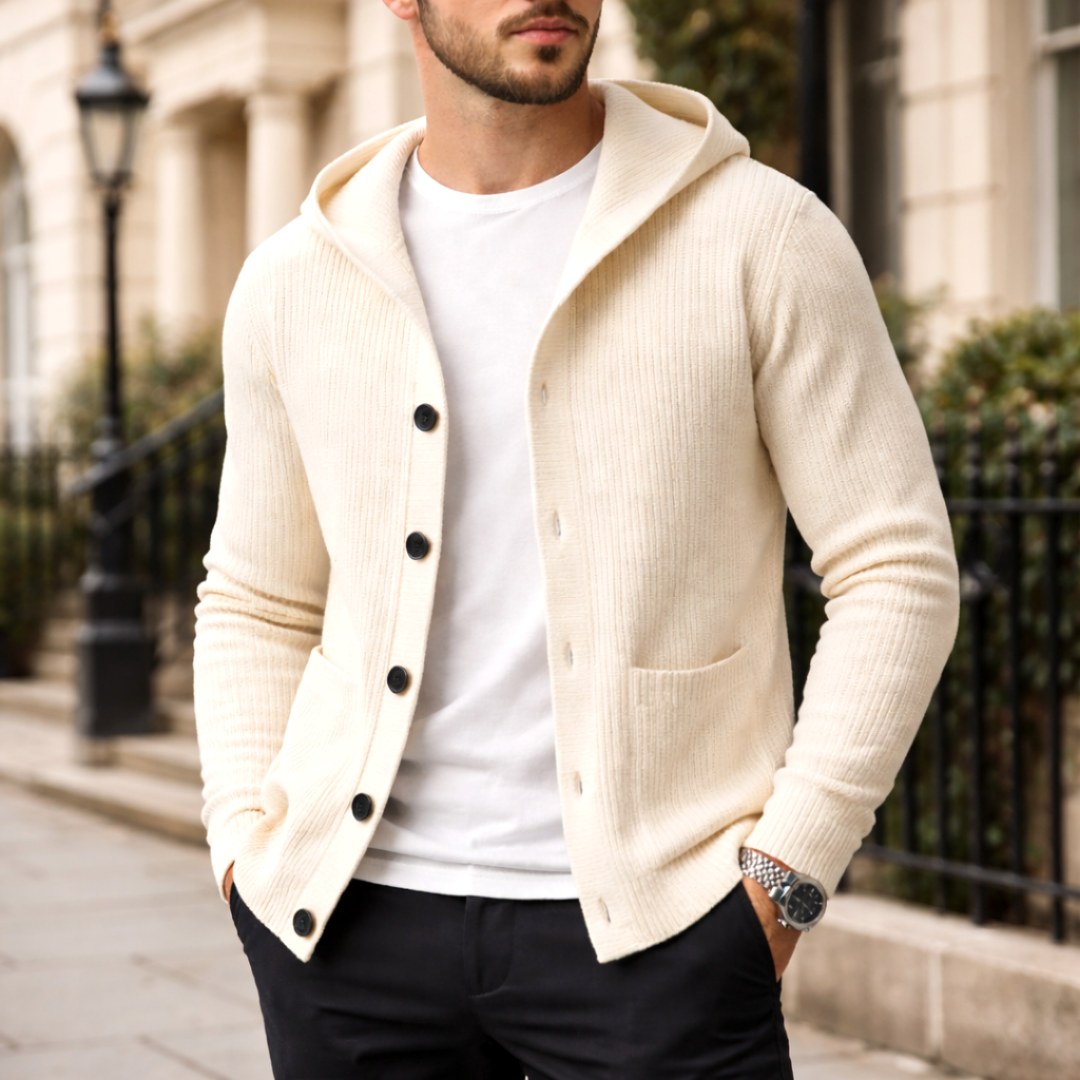 Gavin | Men's Knit Cardigan, Soft Everyday Cardigan | Everlasting Boutique | Khaki