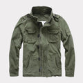 Georg | Men's Denim Jacket in Army Style, Utility Look Autumn Jacket | Everlasting Boutique | Army Green