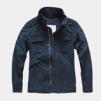 Georg | Men's Denim Jacket in Army Style, Utility Look Autumn Jacket | Everlasting Boutique | Army Green