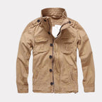 Georg | Men's Denim Jacket in Army Style, Utility Look Autumn Jacket | Everlasting Boutique | Army Green