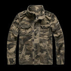 Georg | Men's Denim Jacket in Army Style, Utility Look Autumn Jacket | Everlasting Boutique | Army Green