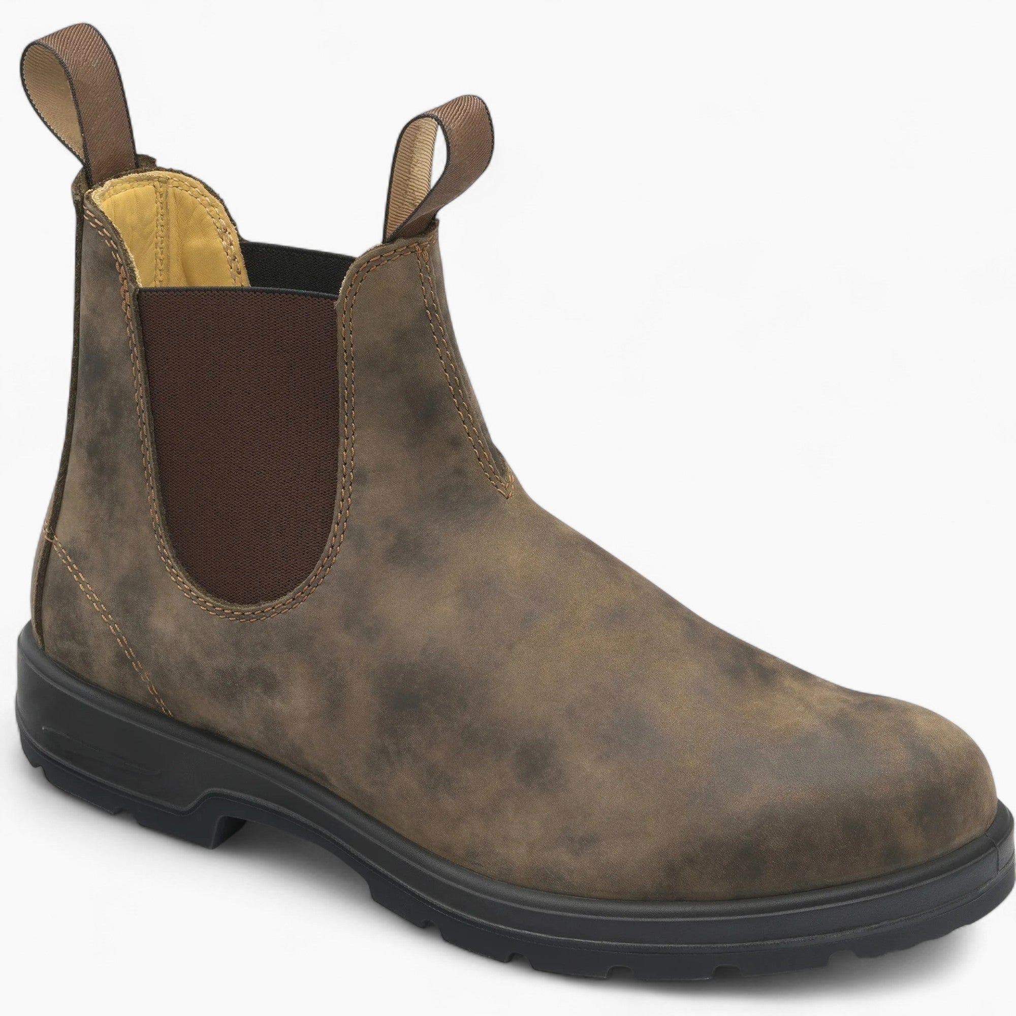 George | Men's Chelsea Leather Slip-On Ankle Boots, Classic Slip-On Boots | Everlasting Boutique | Brown