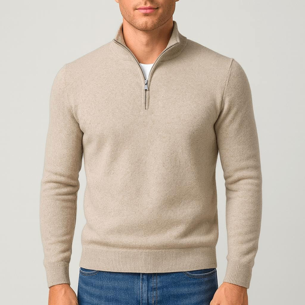 George | Men's Textured Merino Wool V-Neck Jumper, Structured Knit Jumper | Everlasting Boutique