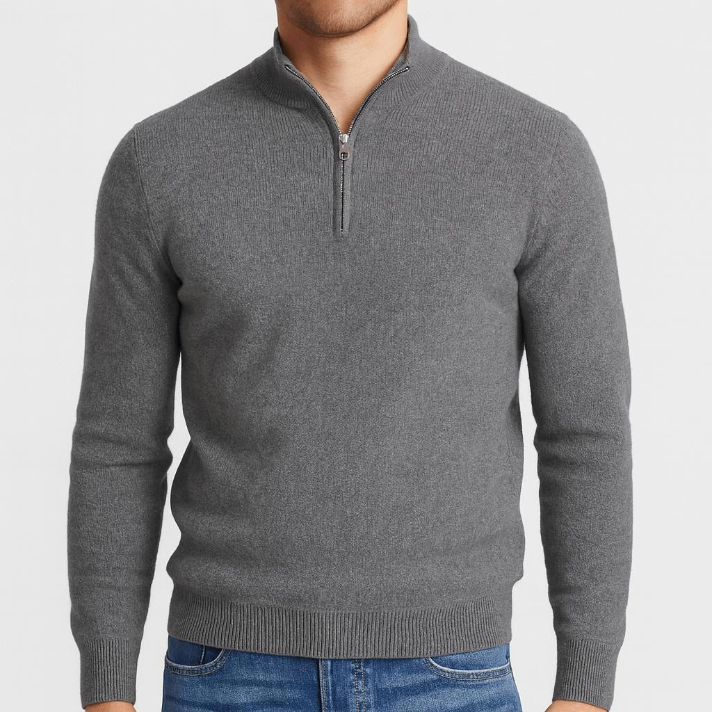 George | Men's Textured Merino Wool V-Neck Jumper, Structured Knit Jumper | Everlasting Boutique