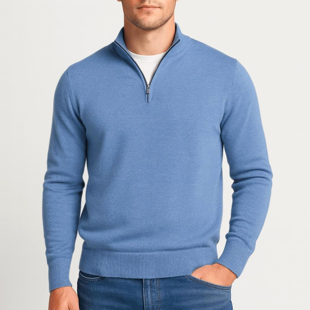 George | Men's Textured Merino Wool V-Neck Jumper, Structured Knit Jumper | Everlasting Boutique