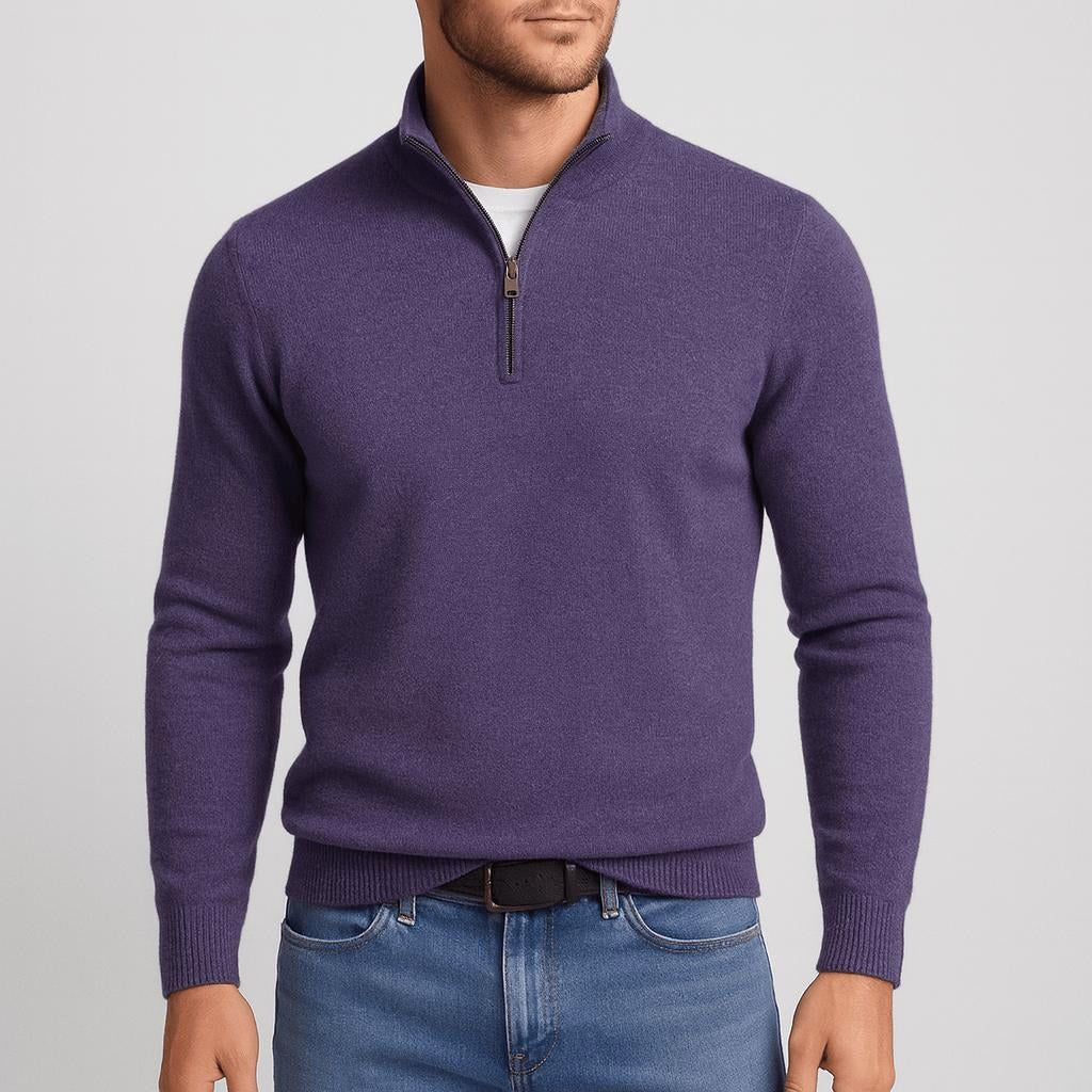 George | Men's Textured Merino Wool V-Neck Jumper, Structured Knit Jumper | Everlasting Boutique