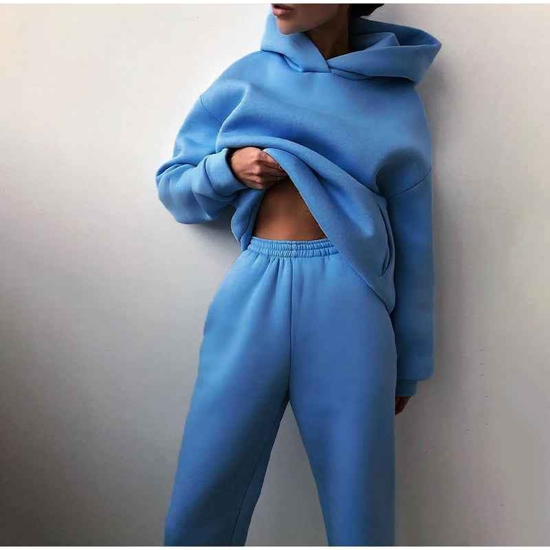 Georgia | Women's Oversized Hooded Loungewear Set, Wide-Leg Two-Piece Set | Everlasting Boutique